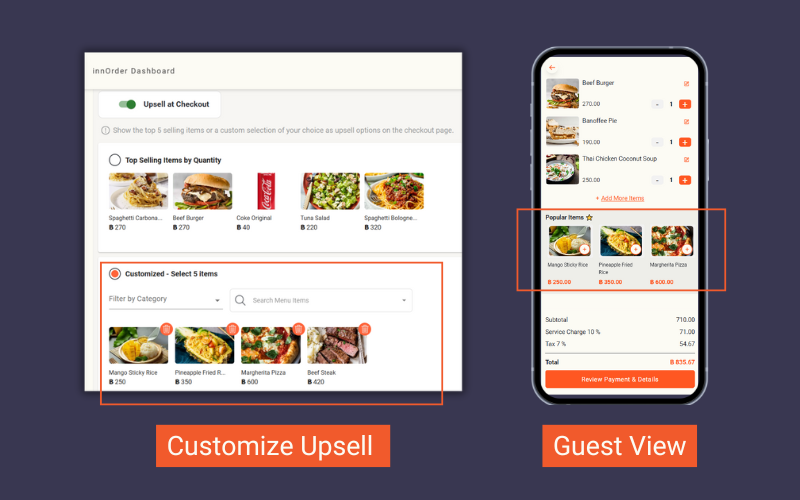 custom upsell at checkout