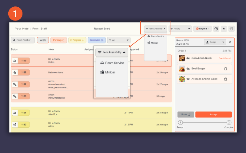 editing menu item availability