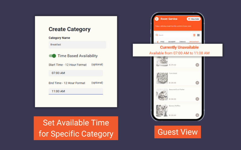 a category with time-based settings